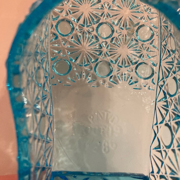 EAPG - Antique Bryce Brothers Daisy & Button Blue Glass Shoe - Picture 10 of 16